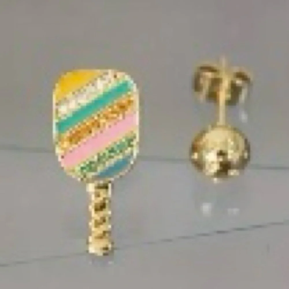 Pickleball | Paddle and Ball Stud Earrings, set - Picture 10 of 10